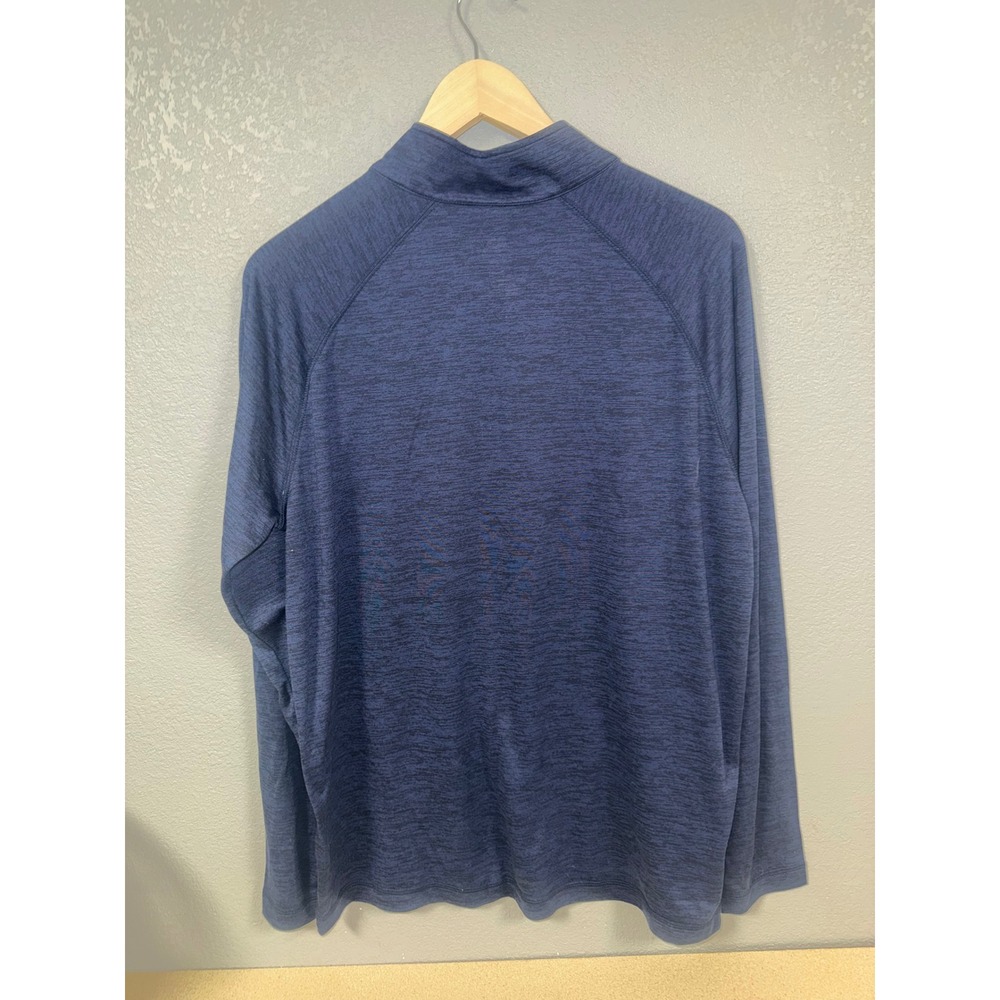 Majestic Seattle Seahawks Mens Large Navy Blue Heather Quarter Zip Pullover L‎ - Picture 3 of 4